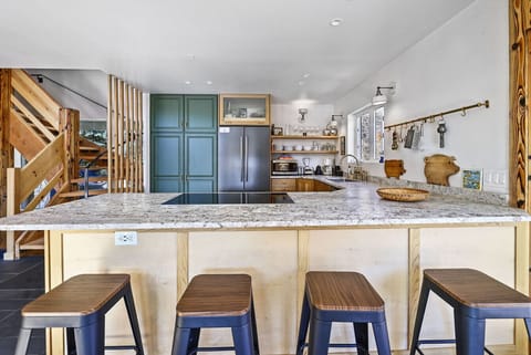 Barstools at kitchen counter