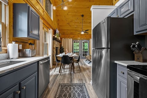 Beautiful brand new kitchen with granite countertops and fully-equipped | full-sized refrigerator, oven range, dishwasher, microwave, toaster, blender, Keurig & French coffee/team maker, instant pot, pots/pans/cooking ware, plates/bowls/utensil