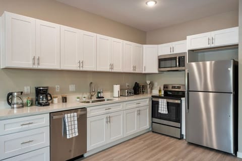 fully equipped kitchen with modern appliances