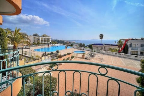 View of the sea and pool