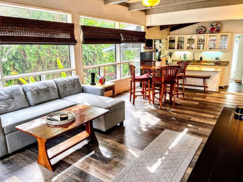 Lounge on the new sofa with slide-out bed.