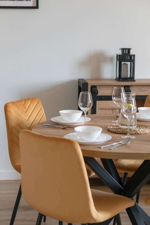 Dining table in the living room.