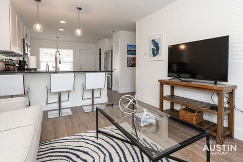 Living room with sleeper sofa and smart tv