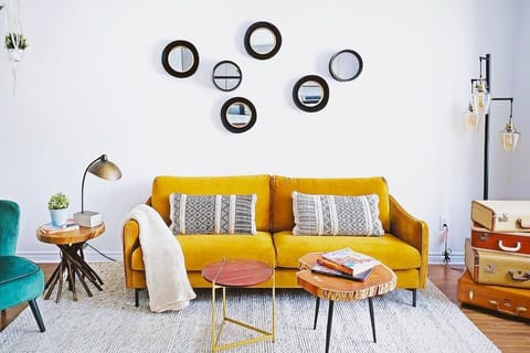 The color of Mustard Yellow is the icon or the essential element of the Mid-century Modern style. We love the color, and it is how and why we name our cute cozy little place - The Mustard Den.