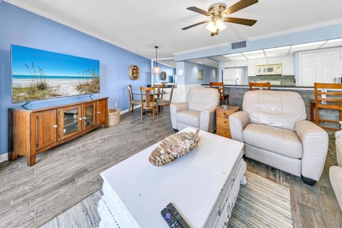 Enjoy a movie on the flat screen TV