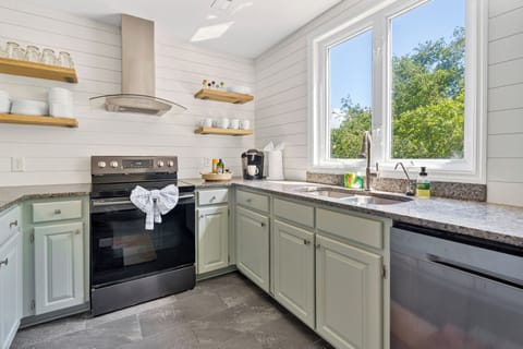 Fresh, clean, and modern kitchen.
