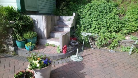 front patio facing the west and the setting sun