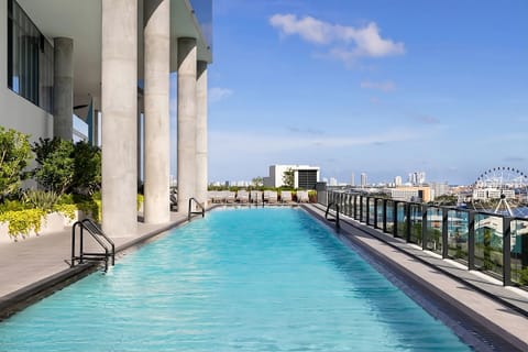 Soak up skyline views while gliding through sunlit water.