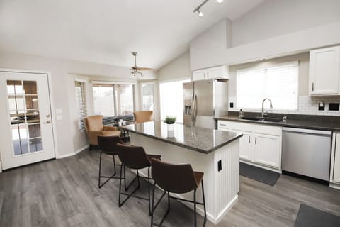 Plenty of kitchen space to prepare meals. 