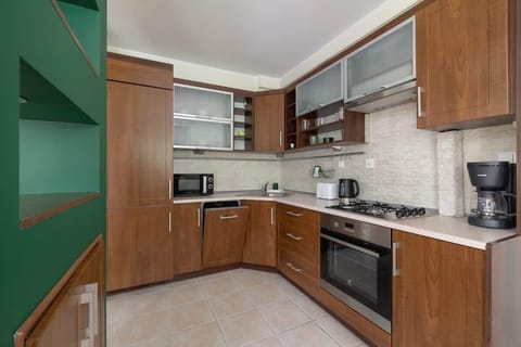 Kitchenette with a toaster.