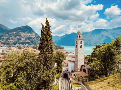 View from nearby Lugano train station. 