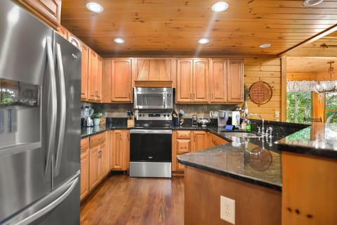 A well-equipped kitchen featuring stainless steel appliances.