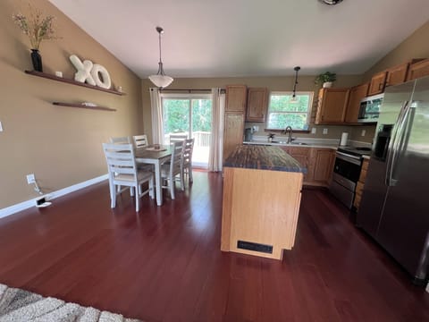 Feel free to listen to some music with the google device in the kitchen. 