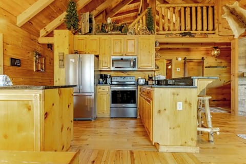 Bear View Cabin's fully-equipped kitchen with all new appliances