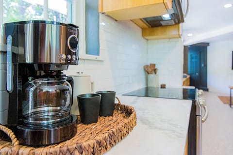 Coffeemaker and french press provided