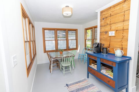 Keuring and tea kettle. Coffee, teas, hot cocoa - creamer and sugars