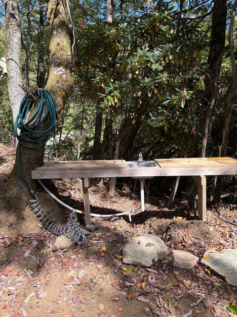Outdoor sink and hose
