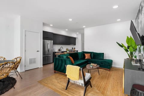 Bright and Spacious living with a sofa bed. HD TV with all the apps you could want.