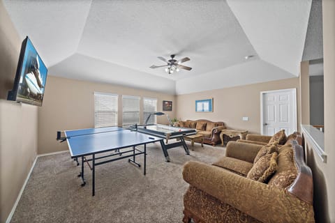 Game room with air hockey and ping pong