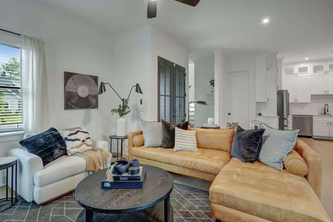 Kick back in stylish leather seats surrounded by vibrant, inviting decor in the heart of Nashville.