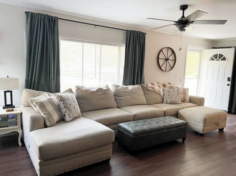 Inviting and comfortable family room when entering front door