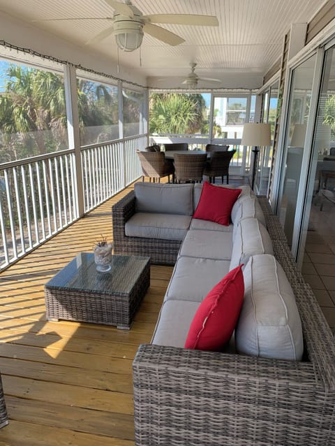 Back porch for relaxing and outside dining