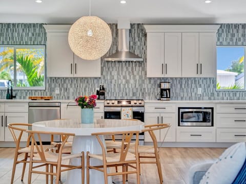 Spacious dining and kitchen setup