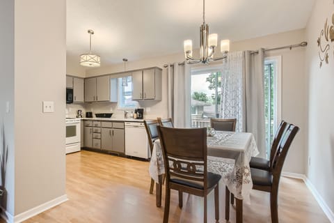 The kitchen has a direct access to the outdoor area