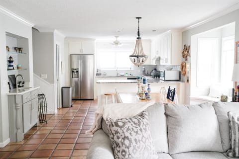 Beautiful Open Floor Plan For Kitchen, Living, and Dining Room.
