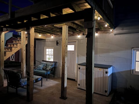 Please Excuse our Patio appearance as neighbors rebuild the deck w/ conservation