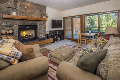 Beautiful stone fireplace