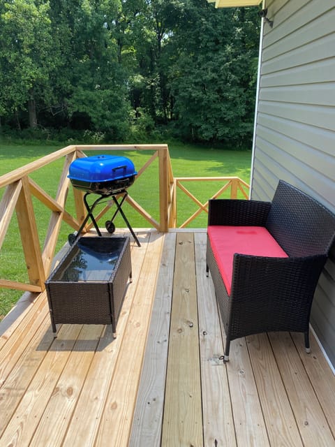 Charcoal grill for grilling out. 