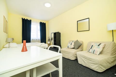 table and bean bags