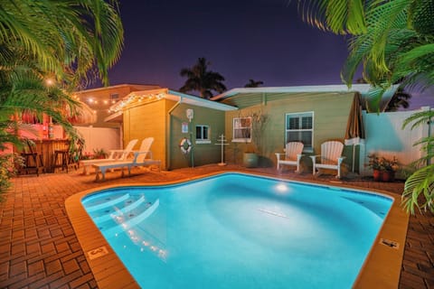 Solar heated pool.