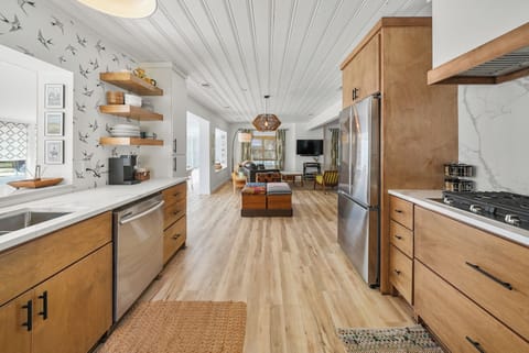 Kitchen with gas stove
