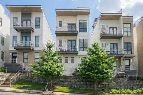 The middle home is where you'll be staying!