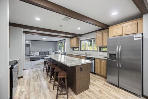 Kitchen Island Living Room View South
