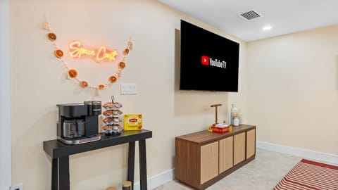 Cocoa Beach Coffee Nook | Inviting Coastal Spot with Neon Glow, Airy Touches & Relaxed Seaside Charm