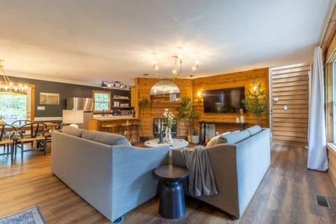 Living room and dining area