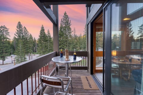 Private balcony with outdoor seating.