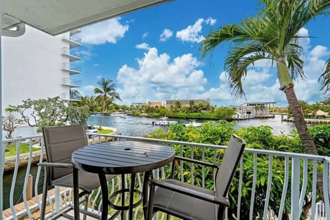 Enjoy views of the water from our balcony.