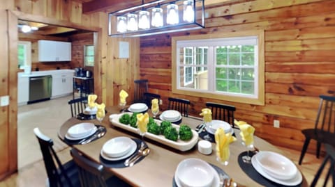 Large dining room with room for everyone.