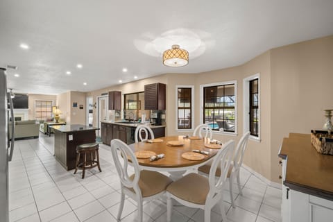 View of dining area and kitchen