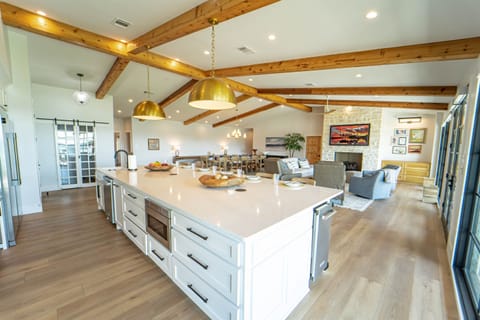 open concept kitchen and living area