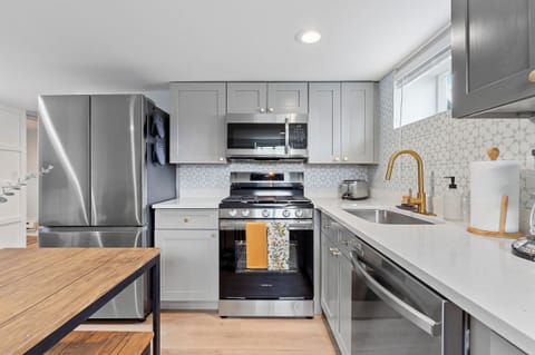 Plenty of counter space and modern touches to make cooking enjoyable.