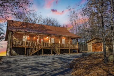 Front exterior of Brow Bella — a warm welcome to your private mountain getaway.