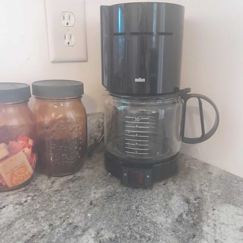 Coffee is complimentary as are tea and sweetener packets.