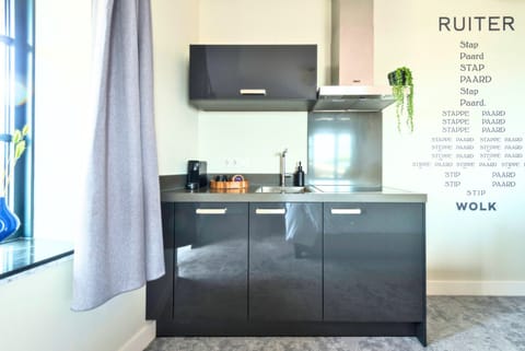 Efficient design meets modern charm in this cozy, well-appointed kitchen.
Boek een voordelig verblijf in een centraal gelegen hotel in Tilburg met moderne studio-appartementen. Ideaal voor een bezoek aan de Efteling, Beekse Bergen of om de stad te v