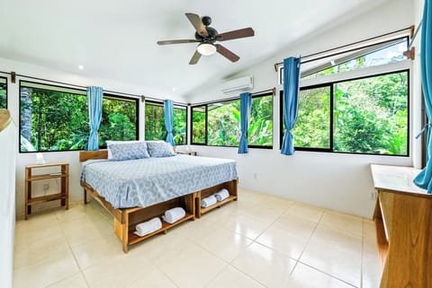 The Monkey room with orthopedic King  size bed. polo sheets. black out curtains.