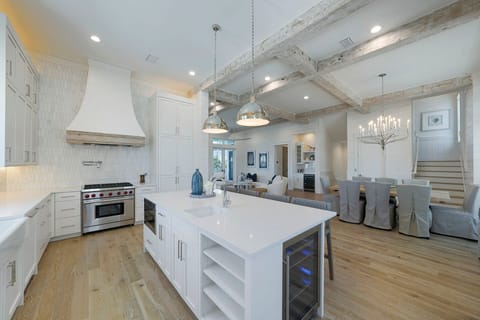 310 Pompano St - Inlet Beach - Kitchen, Dining Room & Living Room